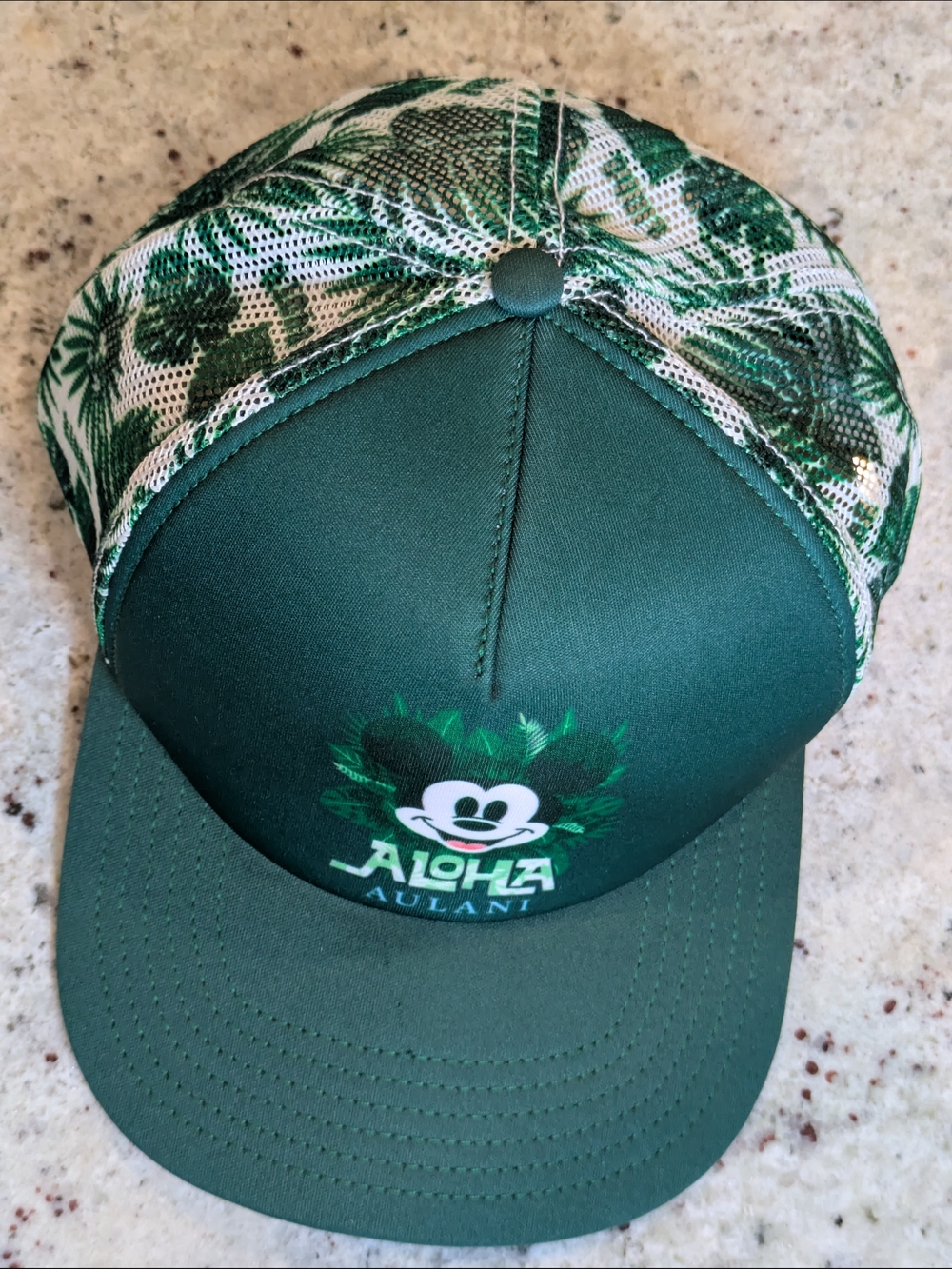 Disney Aulani Hawaii Hat Mickey Mouse Aloha Trucker Snapback Green Resort - Picture 7 of 9